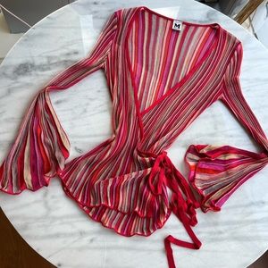 Missoni Multicolor Striped Wrap Blouse